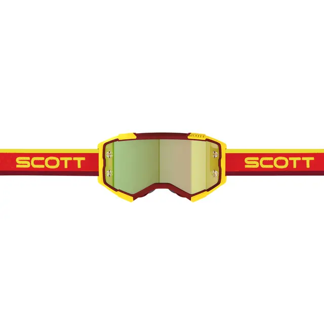 Scott Fury MX Brille - Rød/Gul Gul Chrome WORKS Linse 