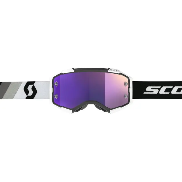 Scott Fury MX Brille - Premium Sort/Hvit Premium Sort, Lilla Chrome WORKS Linse 
