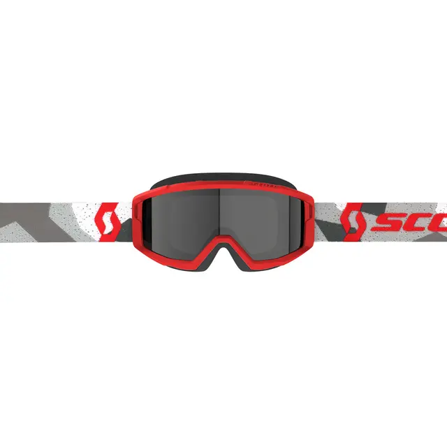 Scott Primal MX SD - Hvit/Rød Høyfartsbrille - Mørk Grå Linse 