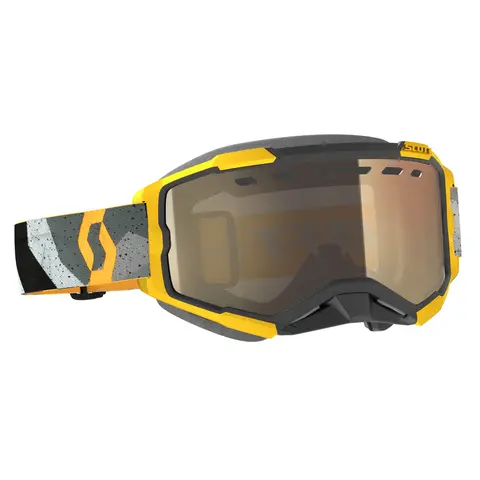 Scott Fury SX LS Brille - Grå/Gul Lyssensitiv Bronse Chrome Linse
