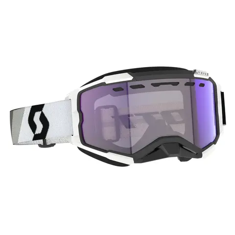 Scott Fury SX LS Brille - Prem.Sort/Hvit Lyssensitiv Blå Chrom Linse