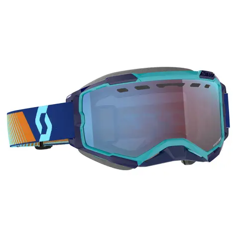 Scott Fury SX Brille - Blå/Oransj Enhancer Blå Chrome Linse