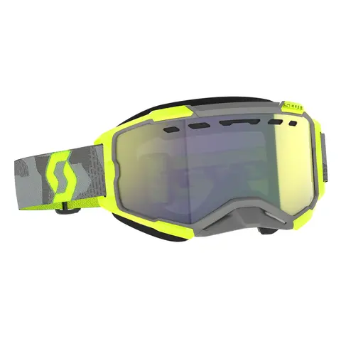 Scott Fury SX Brille - Lys Grå/Neongul Enhancer Gul Chrome Linse