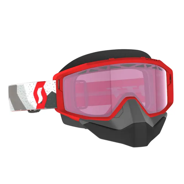 Scott Primal SX Brille - Hvit/Rød Rosa Linse 