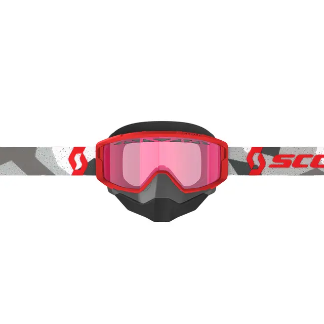 Scott Primal SX Brille - Hvit/Rød Rosa Linse 
