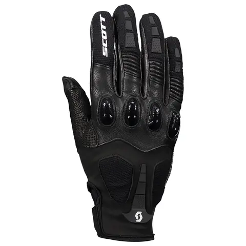 Scott Assault Pro Hanske - Sort/Hvit Skinnhanske med karbonbeskyttelse