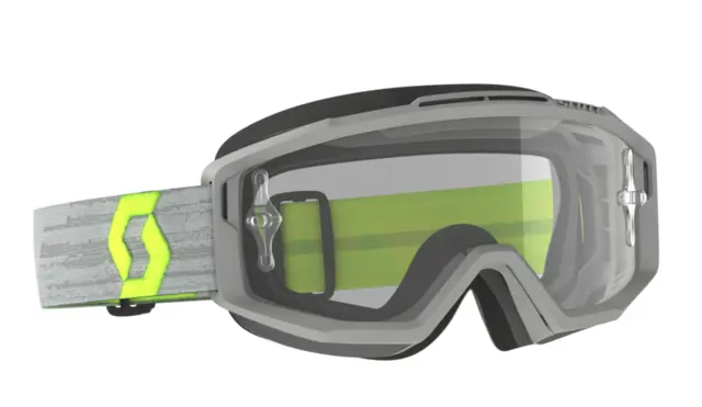 Scott Split OTG MX Brille - Grå/Gul Klar WORKS Linse - For Brillebrukere 