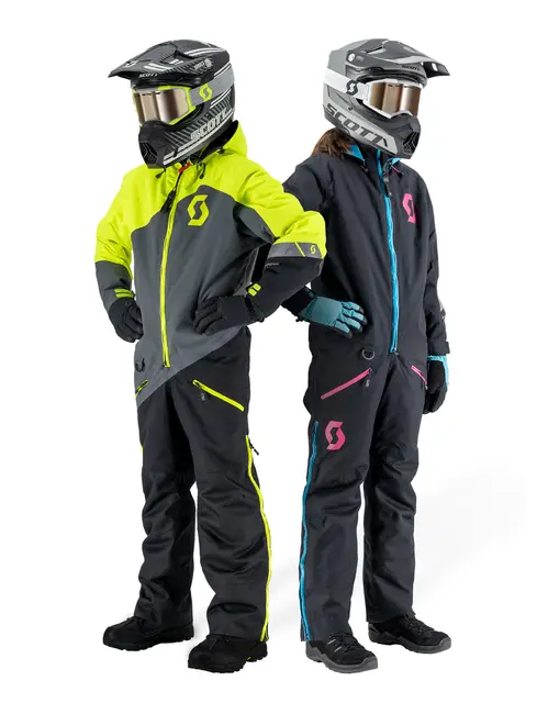 Scott DS JR Monosuit - Grå/Gul, S Teknisk/slitesterk scooterdress til barn 