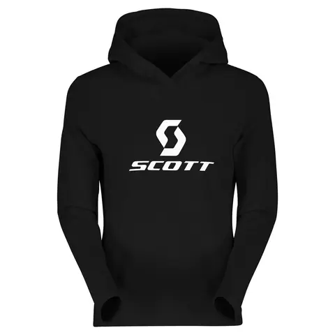 Scott Defined Mid Damehoodie - Sort Stretchy hoodie av børstet fleece