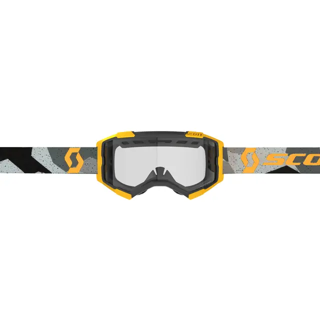 Scott Fury MX Enduro Brille - Grå/Gul Klar Linse 