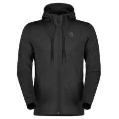 Scott Tech Zip-Hoody - Sort, L Teknisk hettegenser m/atletisk passform