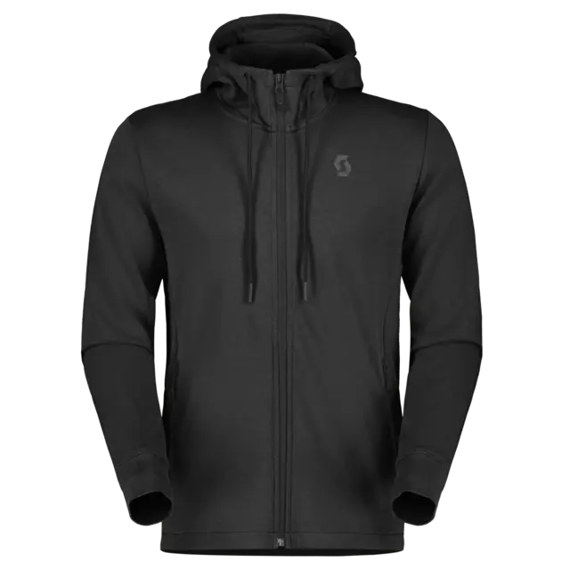 Scott Tech Zip-Hoody - Sort, L Teknisk hettegenser m/atletisk passform 