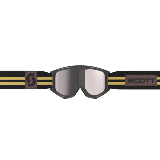Scott 89X Era Retro Brille - Sort/Beige Sølv Chrome Linse 