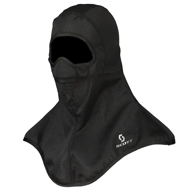 Scott Balaclava Wind Warrior - Sort, L/X Vindtett med stor krage & fleece innside 