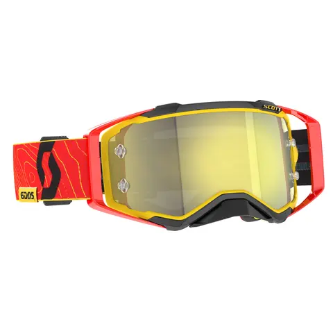 Scott Prospect MX Brille - Six-Days -24 &quot;Spania-Edition&quot;, Gul Chrome Linse