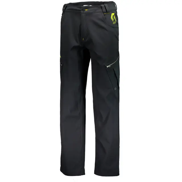 Scott Bukse Factory Team - Sort/Gul, L Mekanikker bukse med stretch 