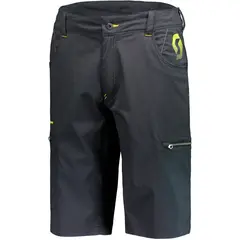 Scott Shorts Factory T. Lig, Sort/Gul, S T&#248;ff shorts med stretch