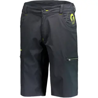 Scott Shorts Factory T. Lig Sort/Gul T&#248;ff shorts med stretch