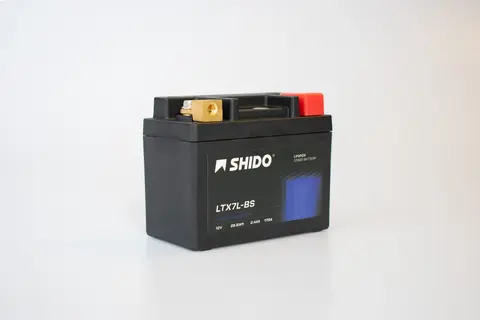 Shido LTX7L-BS Lithium - 12V ATV/MC/Snøscooter Batteri 12V, 2.4Ah, 30Wh, 113x69x125