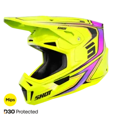 Shot Lite Glory Crosshjelm XS Mips - Neon Gul Perlemor