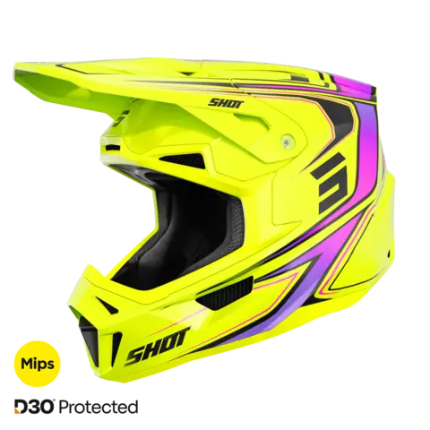 Shot Lite Glory Crosshjelm Mips - Neon Gul Perlemor