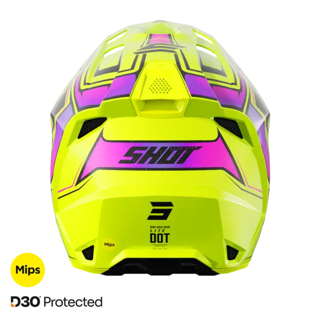 Shot Lite Glory Crosshjelm XS Mips - Neon Gul Perlemor 