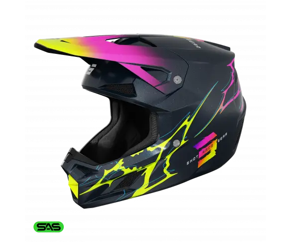 Shot Speed Rac Crosshjelm YS Barn - Blå Perlemor 
