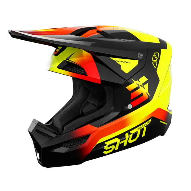 Shot Furious Rocket Crosshjelm YS Barn - Neon Gul Blank 