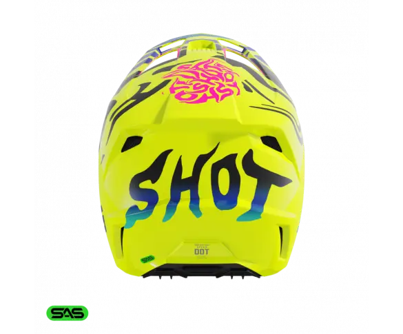 SHOT SPEED GHOST Crosshjelm Barn-Blank Neon Gul 