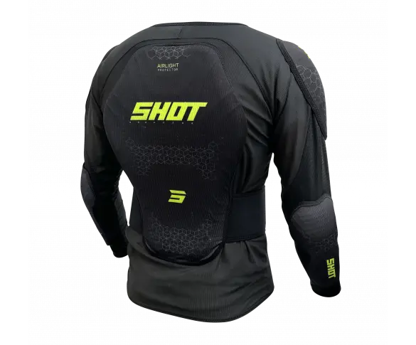 SHOT Airlight Beskyttelsesjakke Barn Svart/Neon gul 