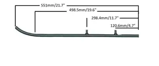 Styreskinne Ski-Doo , St&#229;l Total lengde 545mm, 8/23mm bolter