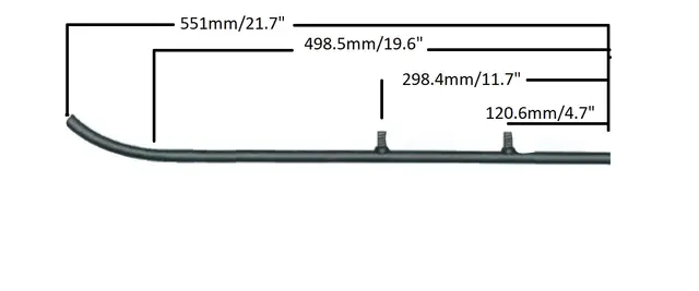 Styreskinne Ski-Doo , Stål Total lengde 545mm, 8/23mm bolter 