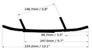 Styreskinner Koromant - Lynx &amp; Ski-Doo Total Lengde 334mm, Selges Parvis