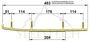 Styreskinne Arctic Cat Sn&#248;scooter X-Calibar II Koromant Koromant, Selges parvis OEM:0703-360