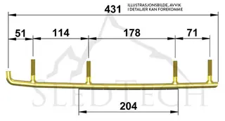 Styreskinne Arctic Cat Sn&#248;scooter X-Calibar II  Koromant Koromant, Selges i par