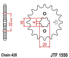 JT Sprockets Fordrev 15T Yamaha