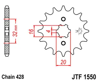 JT Sprockets Fordrev 15T Yamaha