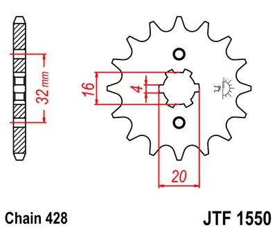 JT Sprockets Fordrev 15T Yamaha 