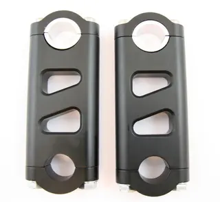 Pivoting Handlebar Risers Universal, std &amp; fatbar, 6061 T6 ALU