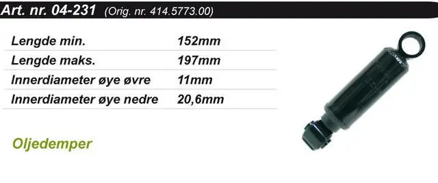 Støtdemper Ski-Doo Bakre Standard - Olje OEM: 414577300, 414442700 