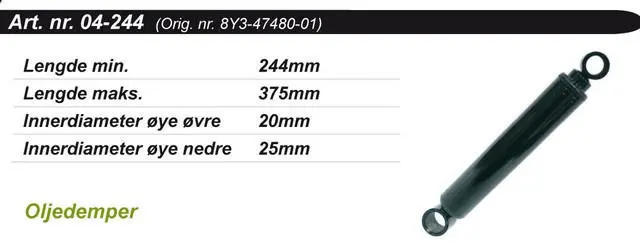 Støtdemper Yamaha Bakre Standard OEM: 8Y34748000, 8Y34748001 