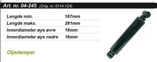 Støtdemper A/C Fremre/Bakre Std OEM: 0114-124 0114-228 