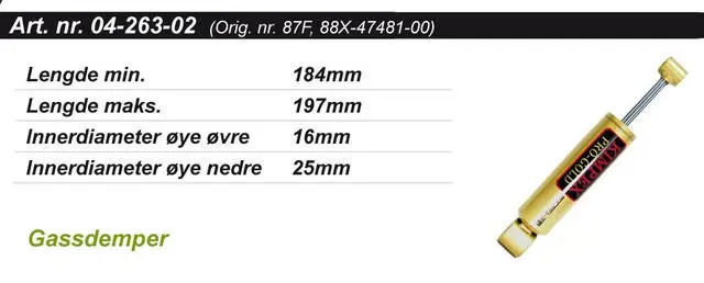 Støtdemper Yamaha Senter Kimpex Gold 87F4748100, 88X4748100 