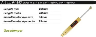 St&#248;tdemper Yamaha Bakre Kimpex Gold 88T4748000, 87F4748000, 88X4748000 +