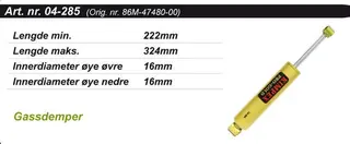 St&#248;tdemper Yamaha Bakre Kimpex Gold 86M4748000