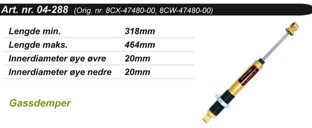 Støtdemper Yamaha Bakre Kimpex Gold 8CX4748000, 8CW4748000, 8CW4748010 