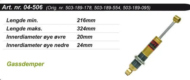 Støtdemper Kimpex Gold 503189178 503189554 