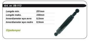 St&#248;tdemper Polaris Standard - Olje OEM: 7041124/43/44, 7041284/85/66/82