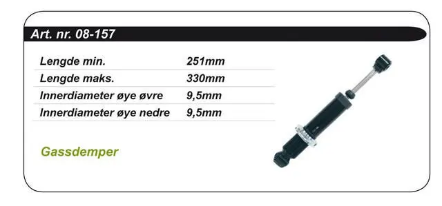Støtdemper Polaris - Gass 7041282/84, 7041124/44/43/ 