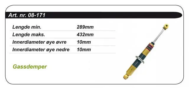 Støtdemper Arctic Cat Kimpex - Gass 1603-175 